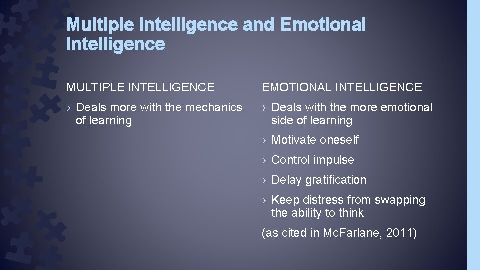 Multiple Intelligence Theory The Eight Intelligences I A