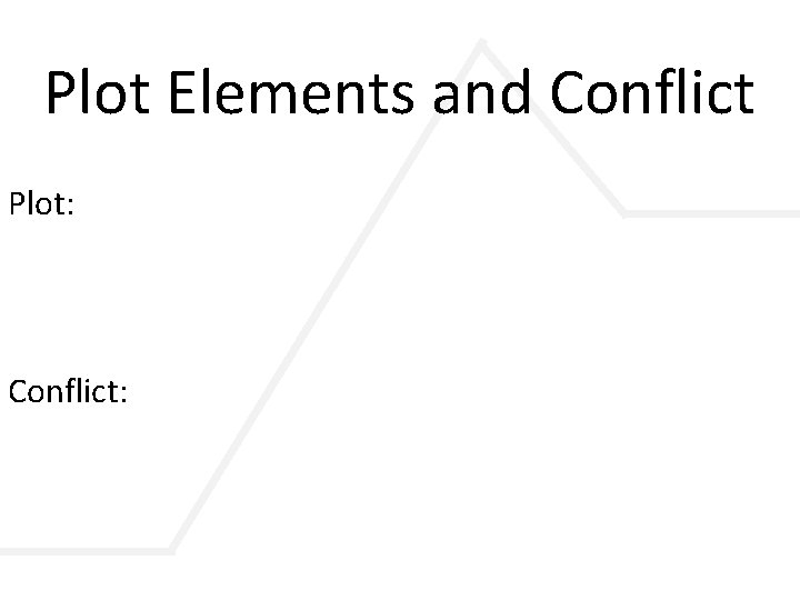 Plot Elements and Conflict Plot: Conflict: 