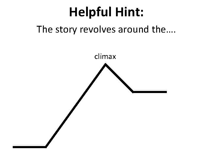 Helpful Hint: The story revolves around the…. climax 