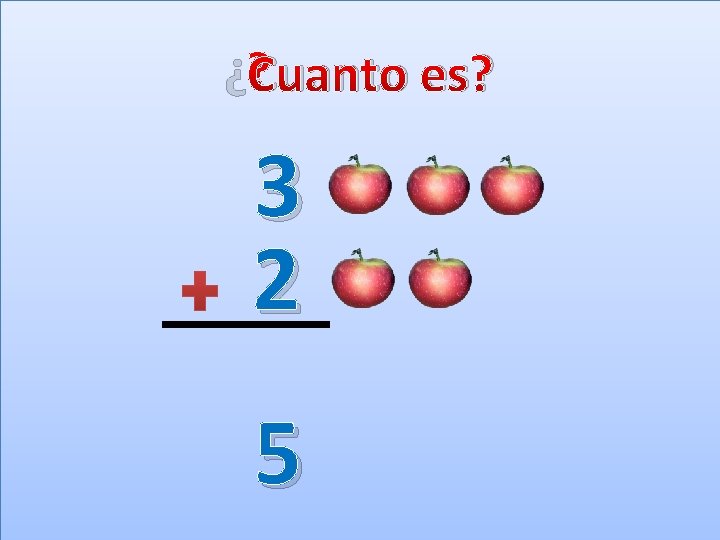 ¿Cuanto es? 3 2 5 