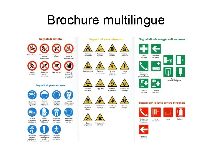 Brochure multilingue 