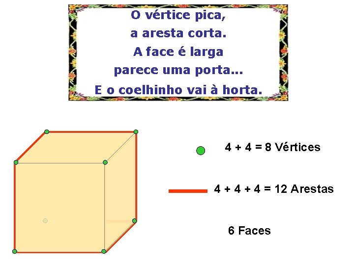 O vértice pica, a aresta corta. A face é larga parece uma porta. .