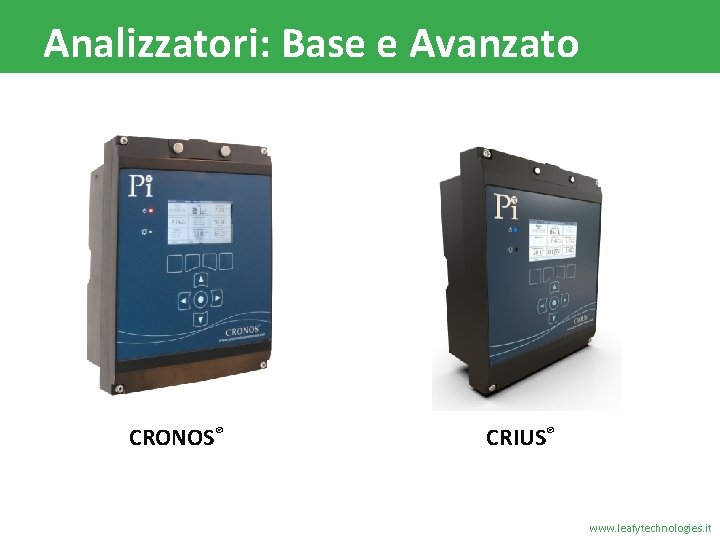 Analizzatori: Base e Avanzato CRONOS® CRIUS® www. leafytechnologies. it 