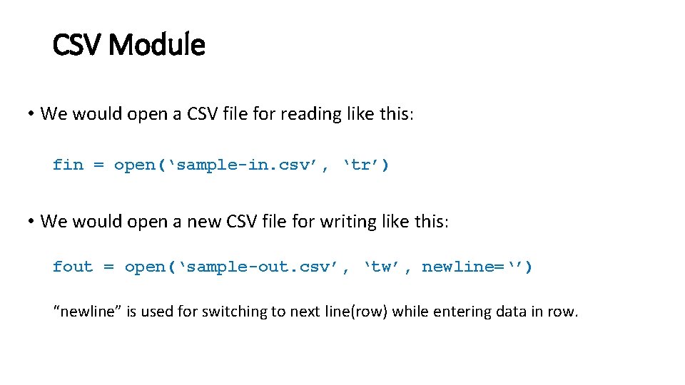 Reading and Writing Spreadsheets and CSV Files in
