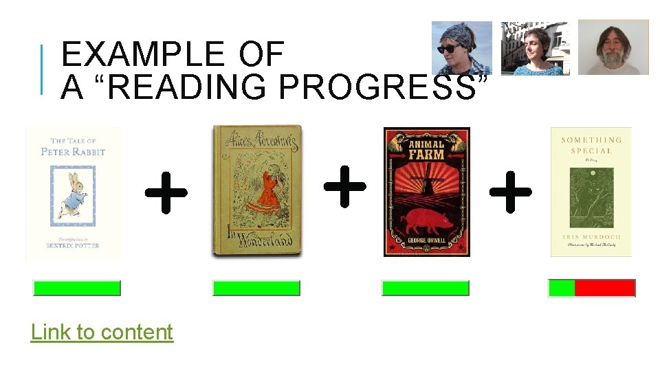 EXAMPLE OF A “READING PROGRESS” Link to content 
