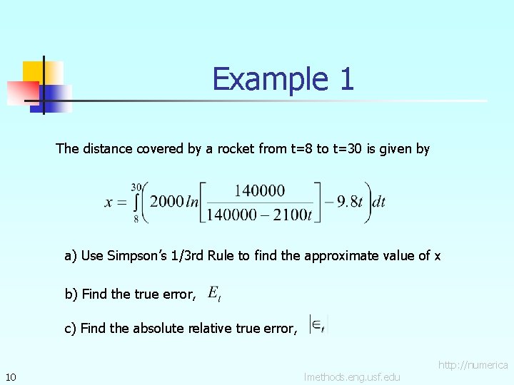 Example 1 The distance covered by a rocket from t=8 to t=30 is given