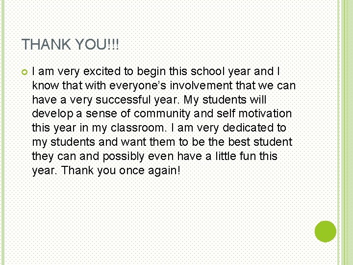 THANK YOU!!! I am very excited to begin this school year and I know