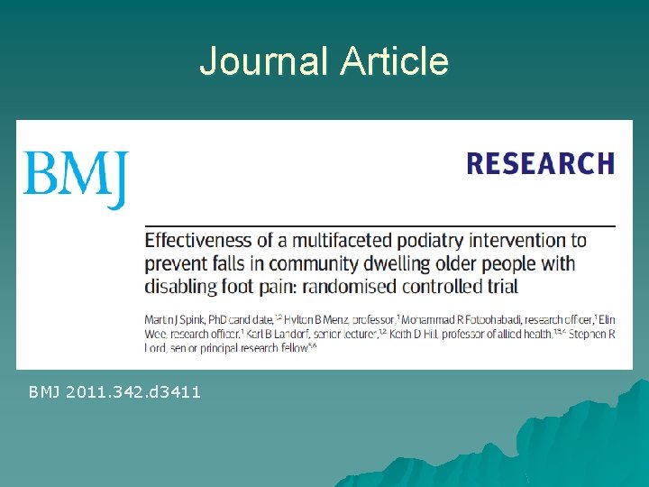 Journal Article BMJ 2011. 342. d 3411 