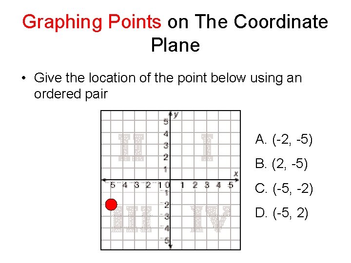 Graphing Points on The Coordinate Plane Give the