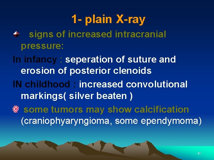 1 - plain X-ray signs of increased intracranial pressure: In infancy : seperation of