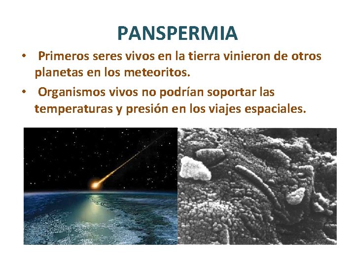 PANSPERMIA • Primeros seres vivos en la tierra vinieron de otros planetas en los