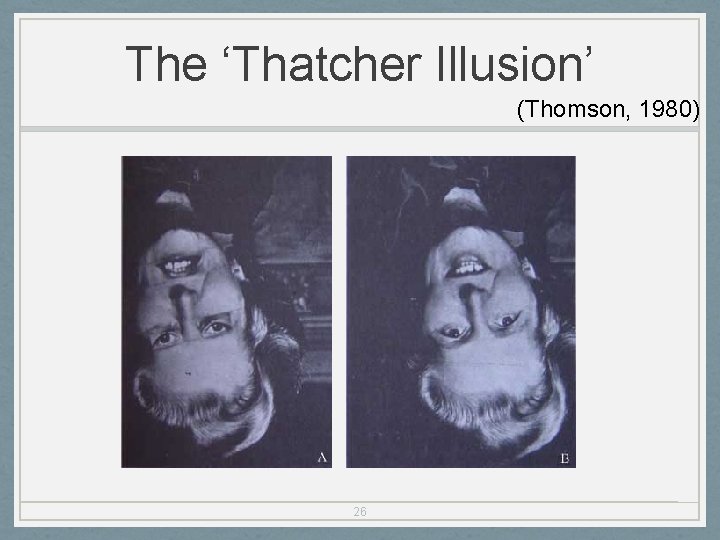 The ‘Thatcher Illusion’ (Thomson, 1980) 26 