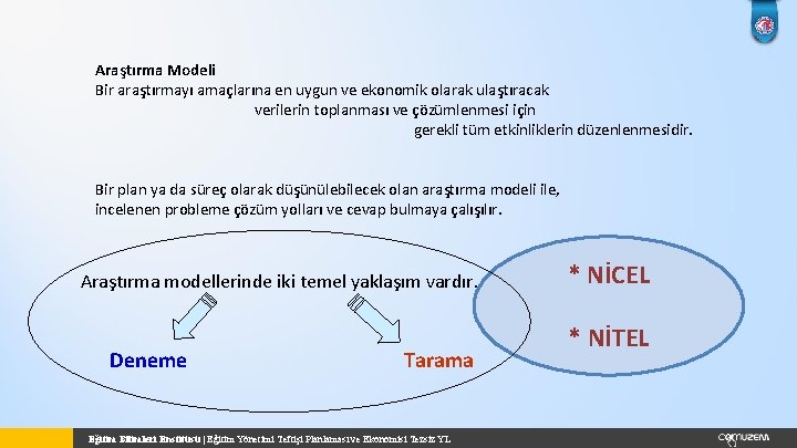 Araştırma Modeli Bir araştırmayı amaçlarına en uygun ve ekonomik olarak ulaştıracak verilerin toplanması ve