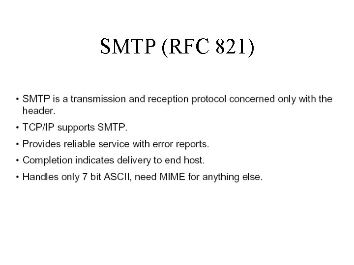 SMTP (RFC 821) 