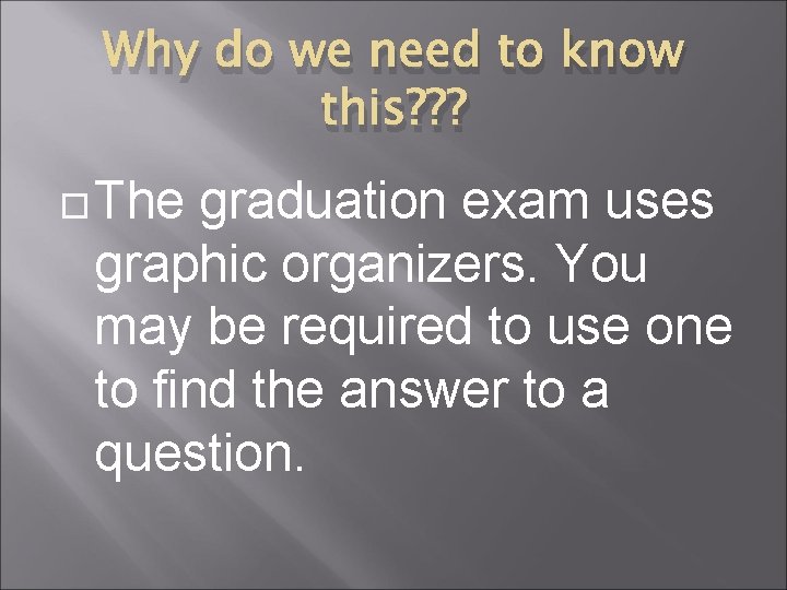 Why do we need to know this? ? ? The graduation exam uses graphic