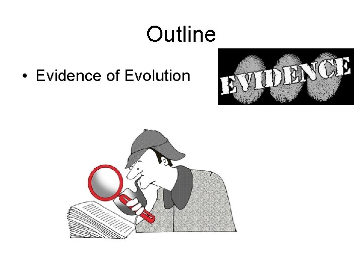 Outline • Evidence of Evolution 