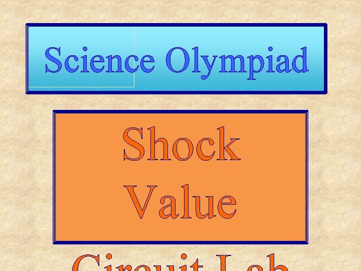 Science Olympiad Shock Value 