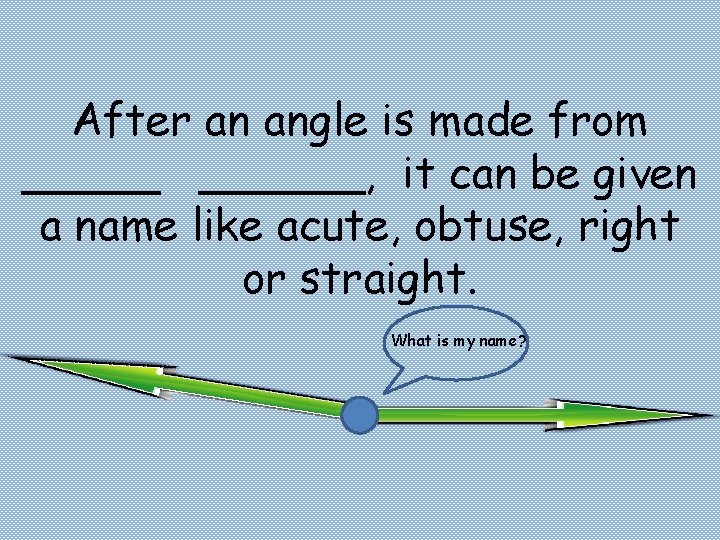 After an angle is made from ______, it can be given a name like