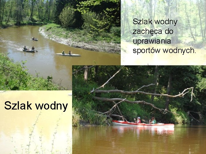 Szlak wodny zachęca do uprawiania sportów wodnych. Szlak wodny 