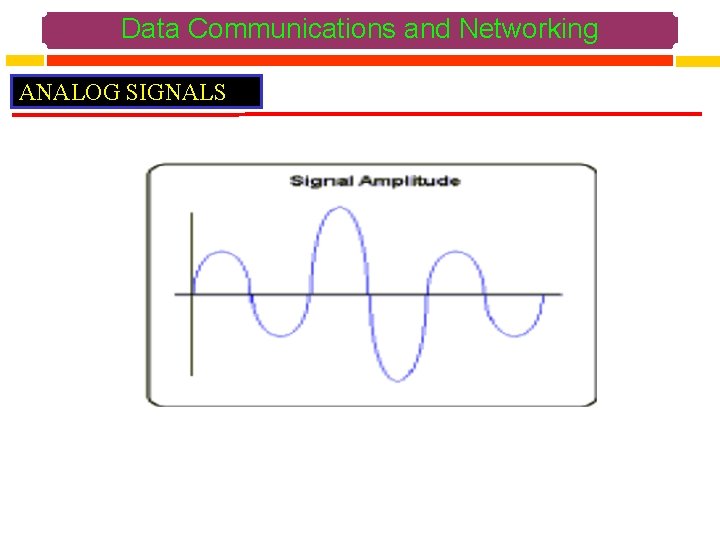 Data Communications and Networking ANALOG SIGNALS 