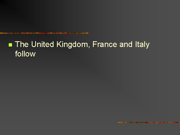 n The United Kingdom, France and Italy follow 