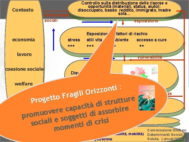 Contesto determinanti sociali economia Controllo sulla distribuzione delle risorse e opportunità (materiali, status, aiuto):