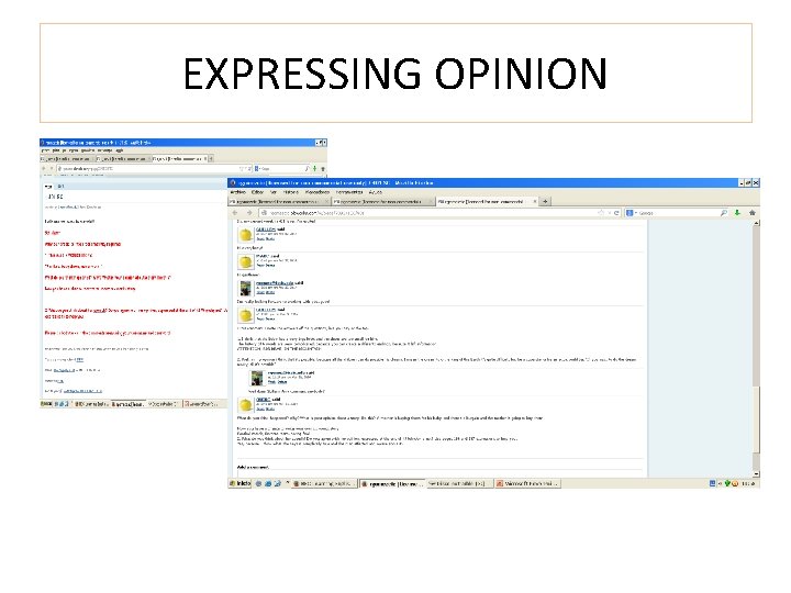 EXPRESSING OPINION 