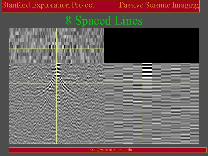 Stanford Exploration Project Passive Seismic Imaging 8 Spaced Lines brad@sep. stanford. edu 11 