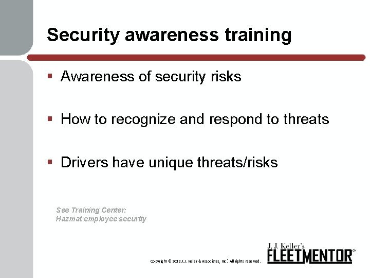 Security awareness training § Awareness of security risks § How to recognize and respond