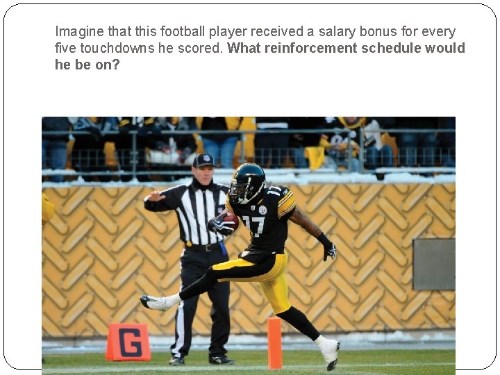 Imagine that this football player received a salary bonus for every five touchdowns he