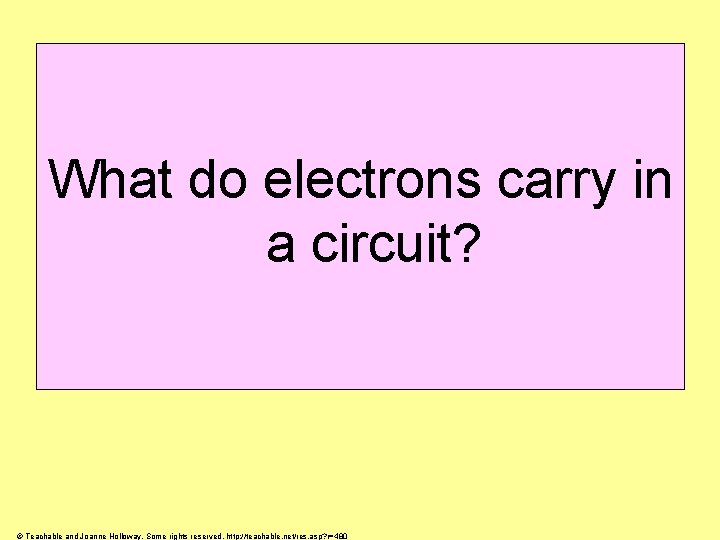 What do electrons carry in a circuit? © Teachable and Joanne Holloway. Some rights