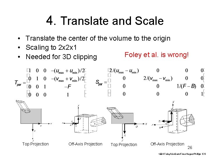 4. Translate and Scale • Translate the center of the volume to the origin