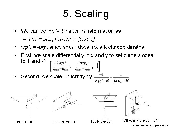 5. Scaling • We can define VRP after transformation as – VRP’= SHpar •