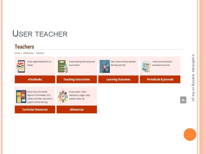 USER TEACHER e-pathshala learning on the go 