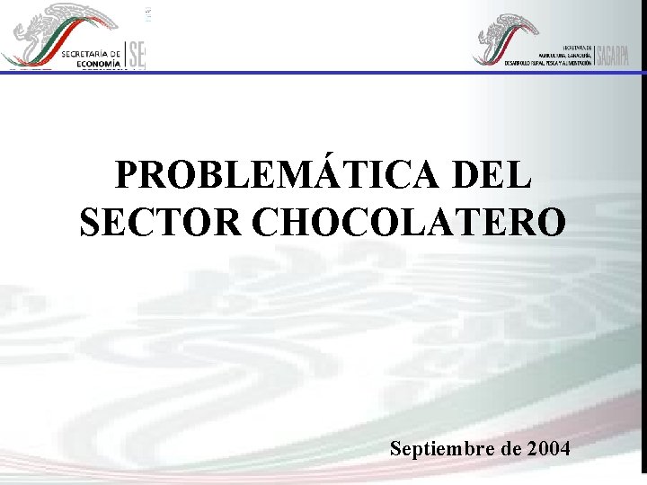 PROBLEMÁTICA DEL SECTOR CHOCOLATERO Septiembre de 2004 