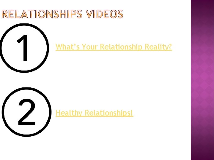 What’s Your Relationship Reality? Healthy Relationships! 