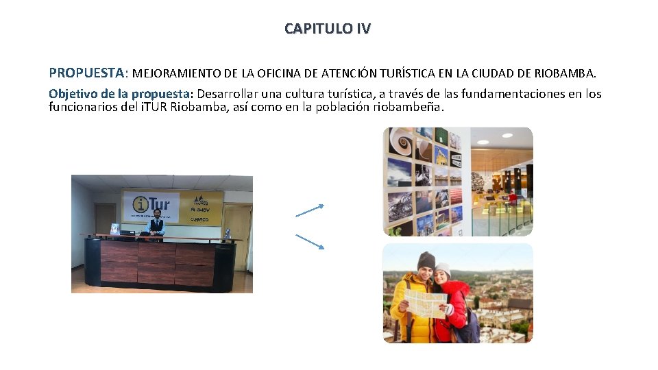 CAPITULO IV PROPUESTA: MEJORAMIENTO DE LA OFICINA DE ATENCIÓN TURÍSTICA EN LA CIUDAD DE