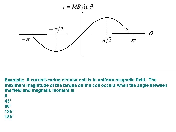 Example: A current-caring circular coil is in uniform magnetic field. The maximum magnitude of Example: A current-caring circular coil is in uniform magnetic field. The maximum magnitude of