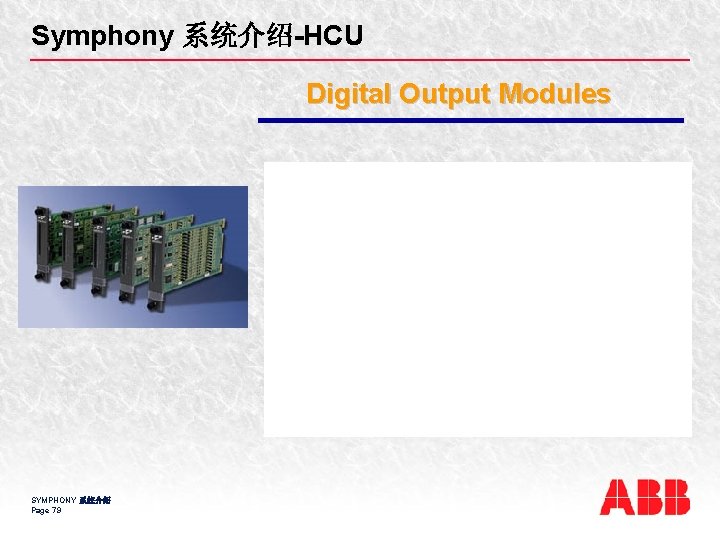 Symphony 系统介绍-HCU Digital Output Modules SYMPHONY 系统介绍 Page 79 