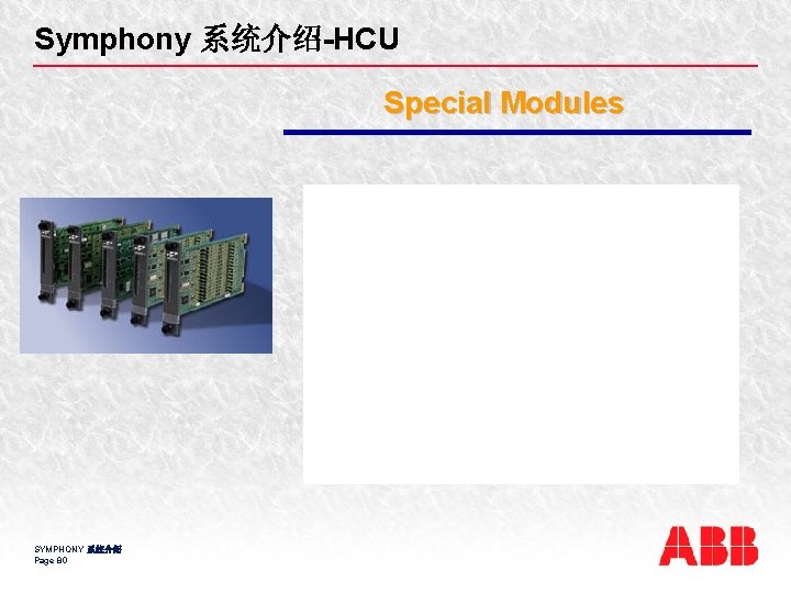 Symphony 系统介绍-HCU Special Modules SYMPHONY 系统介绍 Page 80 