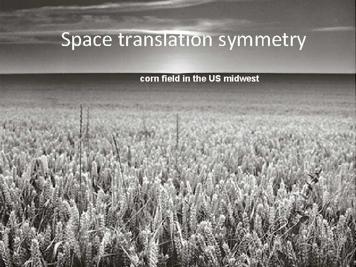 Space translation symmetry corn field in the US midwest 