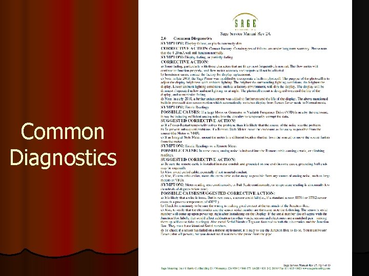 Common Diagnostics 