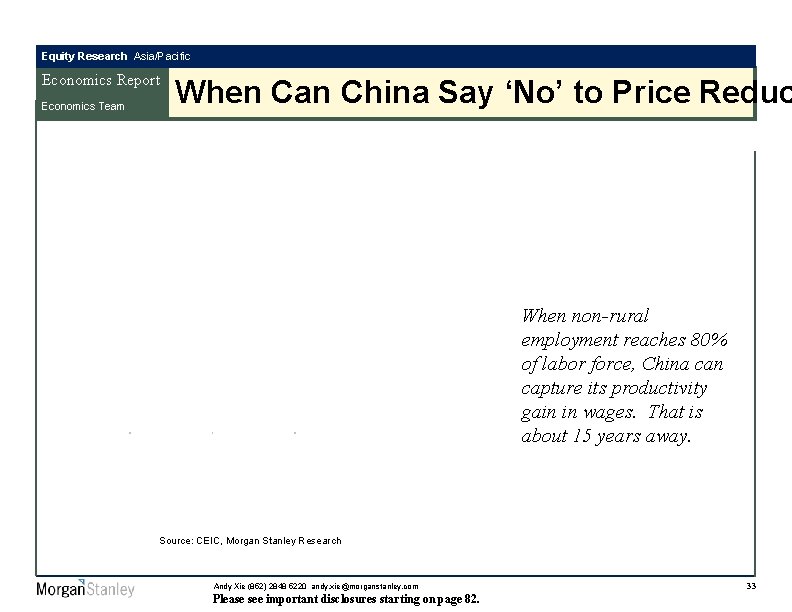 Equity Research Asia/Pacific Economics Report Economics Team When Can China Say ‘No’ to Price