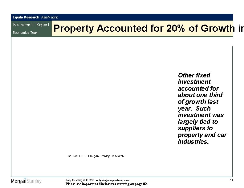 Equity Research Asia/Pacific Economics Report Economics Team Property Accounted for 20% of Growth in