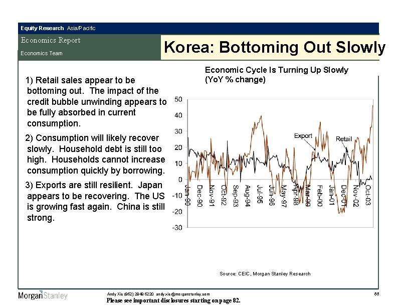 Equity Research Asia/Pacific Economics Report Economics Team Korea: Bottoming Out Slowly 1) Retail sales