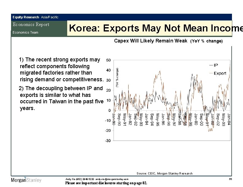 Equity Research Asia/Pacific Economics Report Economics Team Korea: Exports May Not Mean Income Capex