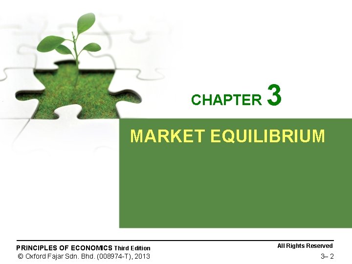 CHAPTER 3 MARKET EQUILIBRIUM PRINCIPLES OF ECONOMICS Third Edition © Oxford Fajar Sdn. Bhd.