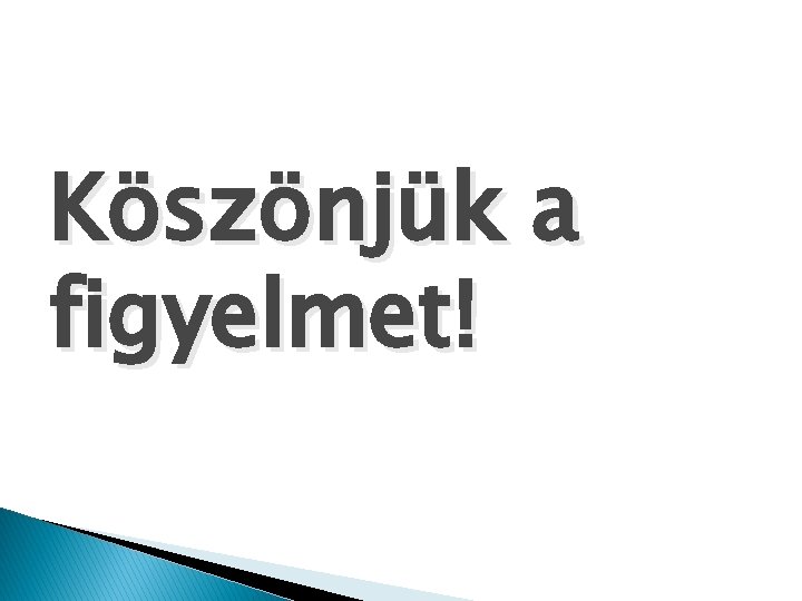 Köszönjük a figyelmet! 