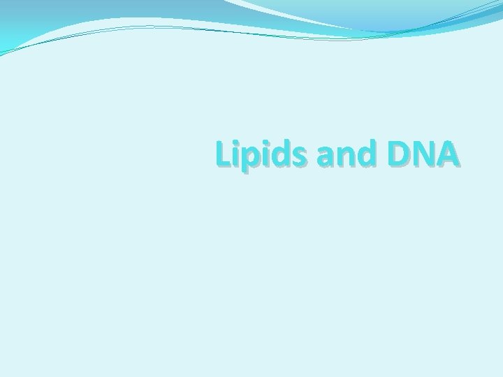 Lipids and DNA 