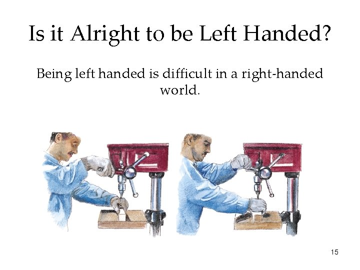 Is it Alright to be Left Handed? Being left handed is difficult in a